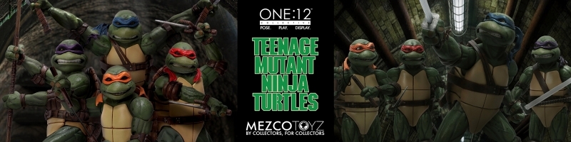 ワン12コレクティブ/ TMNT ティーンエイジ・ミュータント・ニンジャ・タートルズ 1990 ムービー: タートルズ 1/12 アクションフィギュア 4PK