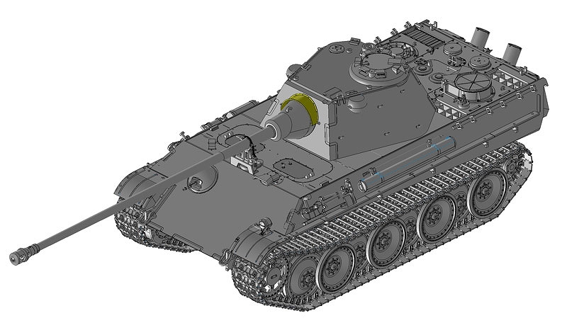 再入荷】WW.II ドイツ軍 パンターF型 7.5cm KwK.42 L/100搭載型 1/35