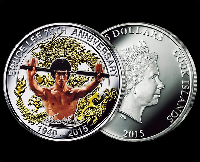 ブルースリー 生誕75周年銀貨 - 旧貨幣/金貨/銀貨/記念硬貨