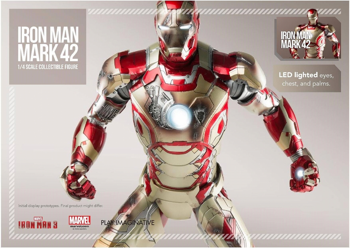 スーパーアロイ/ アイアンマン3: アイアンマン マーク42 1/4 コレクティブル プレミアム フィギュア - イメージ画像4