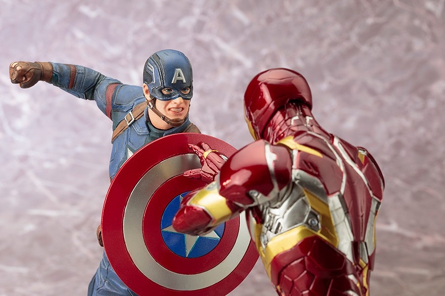 【送料無料】ARTFX+/ シビル・ウォー キャプテン・アメリカ: キャプテン・アメリカ vs アイアンマン・マーク46 1/10 PVCスタチュー 2種セット - イメージ画像12