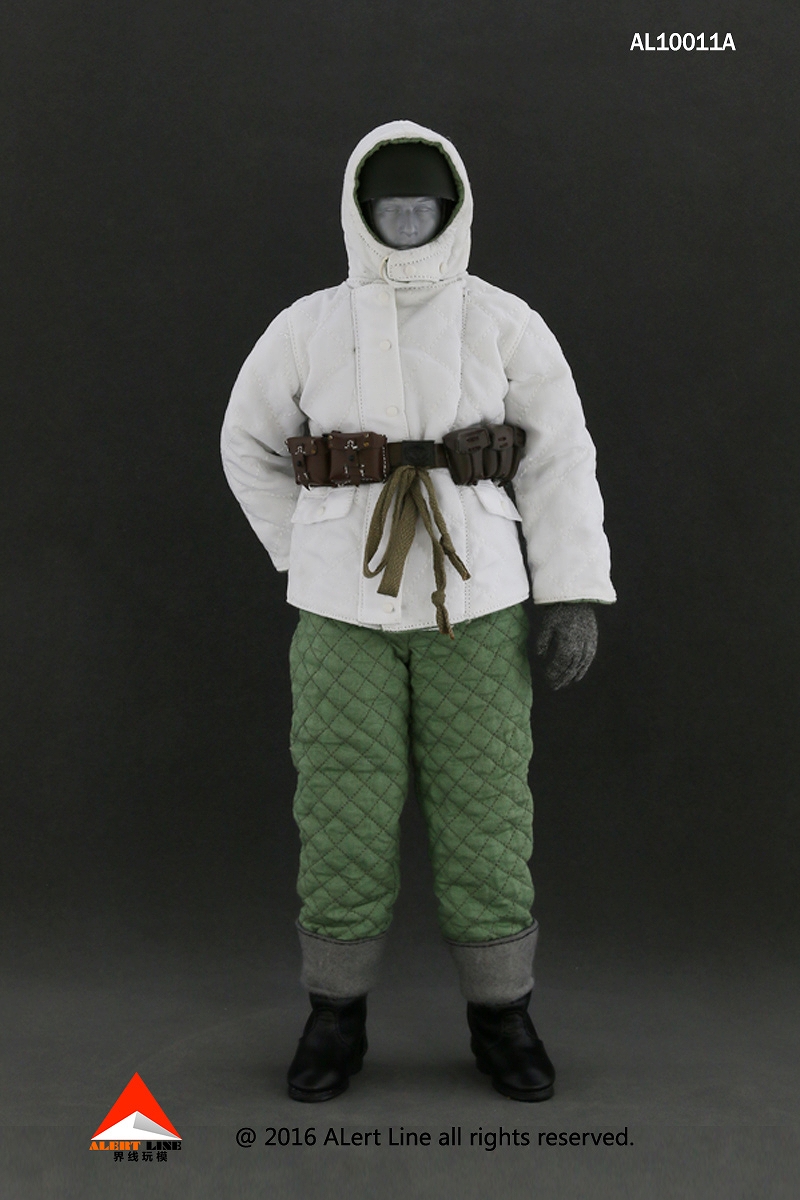 WWII ドイツ国防軍 落下傘兵 ダブルサイデッド コットンパデッド ジャケット スーツ グリーン 1/6 セット AL10011A - イメージ画像3
