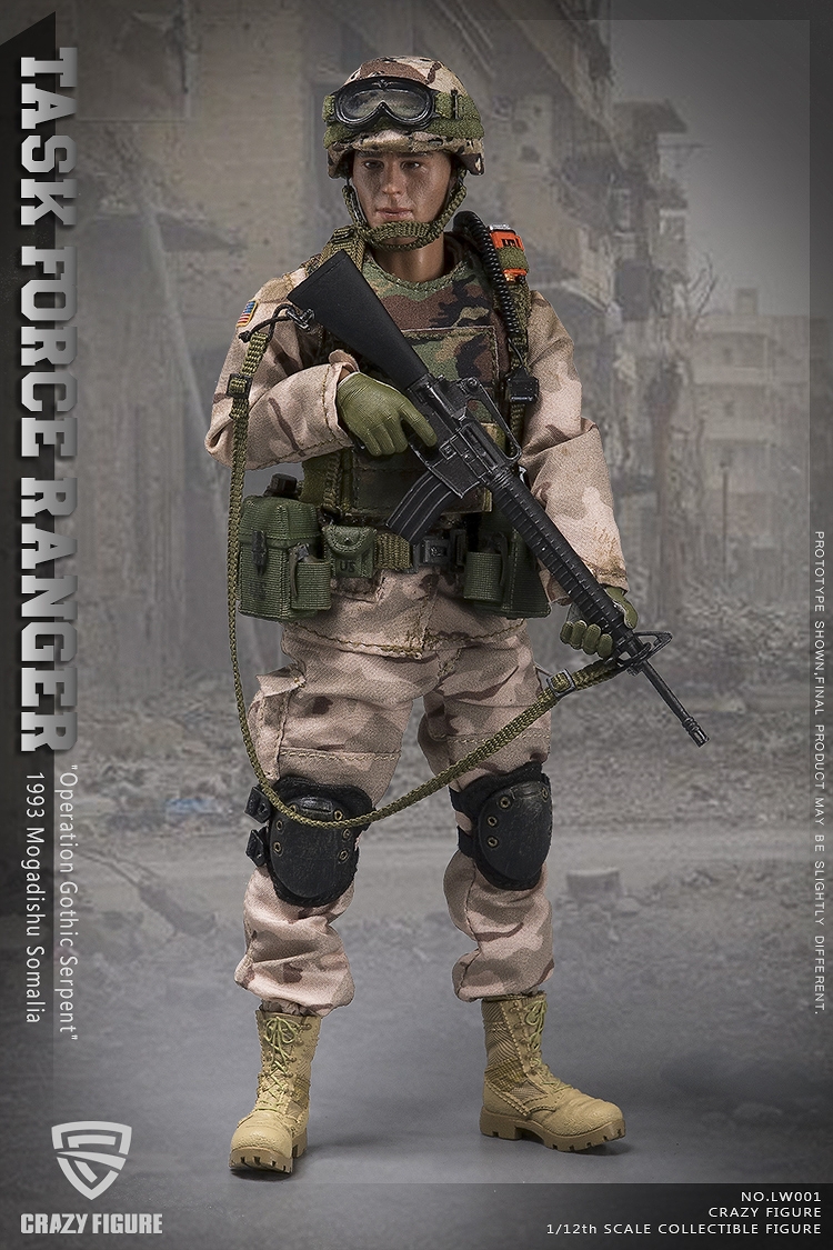 アメリカ陸軍 第75レンジャー連隊 タスクフォース チョークリーダー 1993 ソマリア 1/12 アクションフィギュア LW001 - イメージ画像1