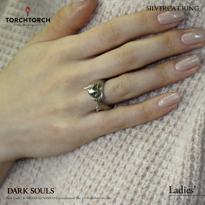 ダークソウル × TORCH TORCH/ リングコレクション: 銀猫の指輪 レディースモデル/7号 - イメージ画像4