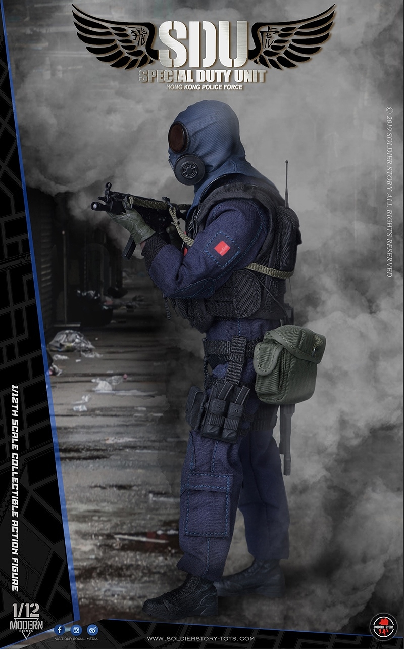 香港警察 特別任務連 SDU アサルトチーム 1/12 アクションフィギュア SSM002 - イメージ画像2