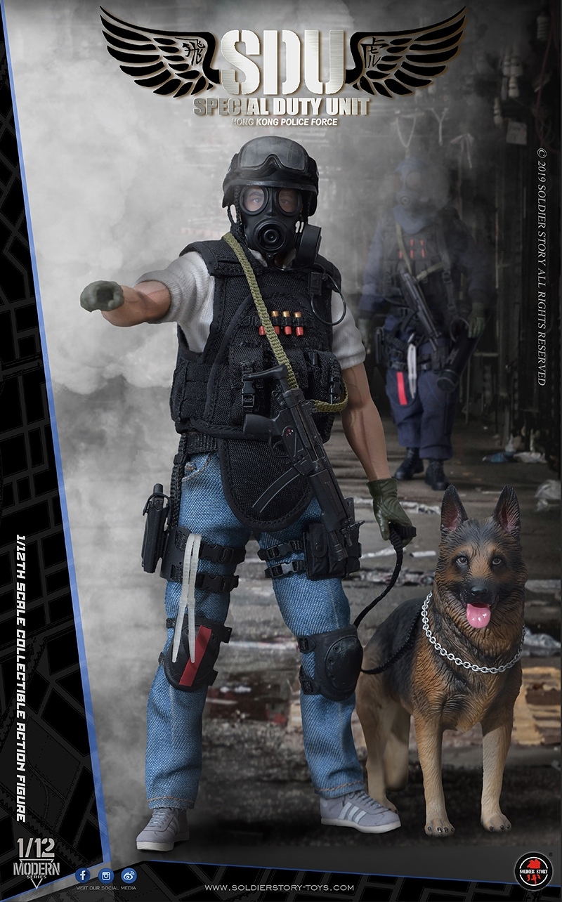香港警察 特別任務連 SDU キャナインハンドラー 1/12 アクションフィギュア SSM003 - イメージ画像1