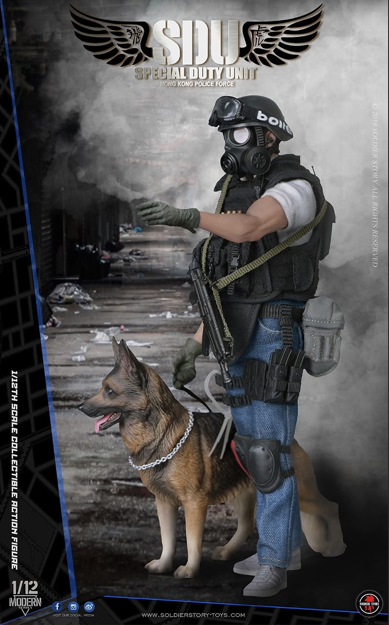 香港警察 特別任務連 SDU キャナインハンドラー 1/12 アクションフィギュア SSM003 - イメージ画像2