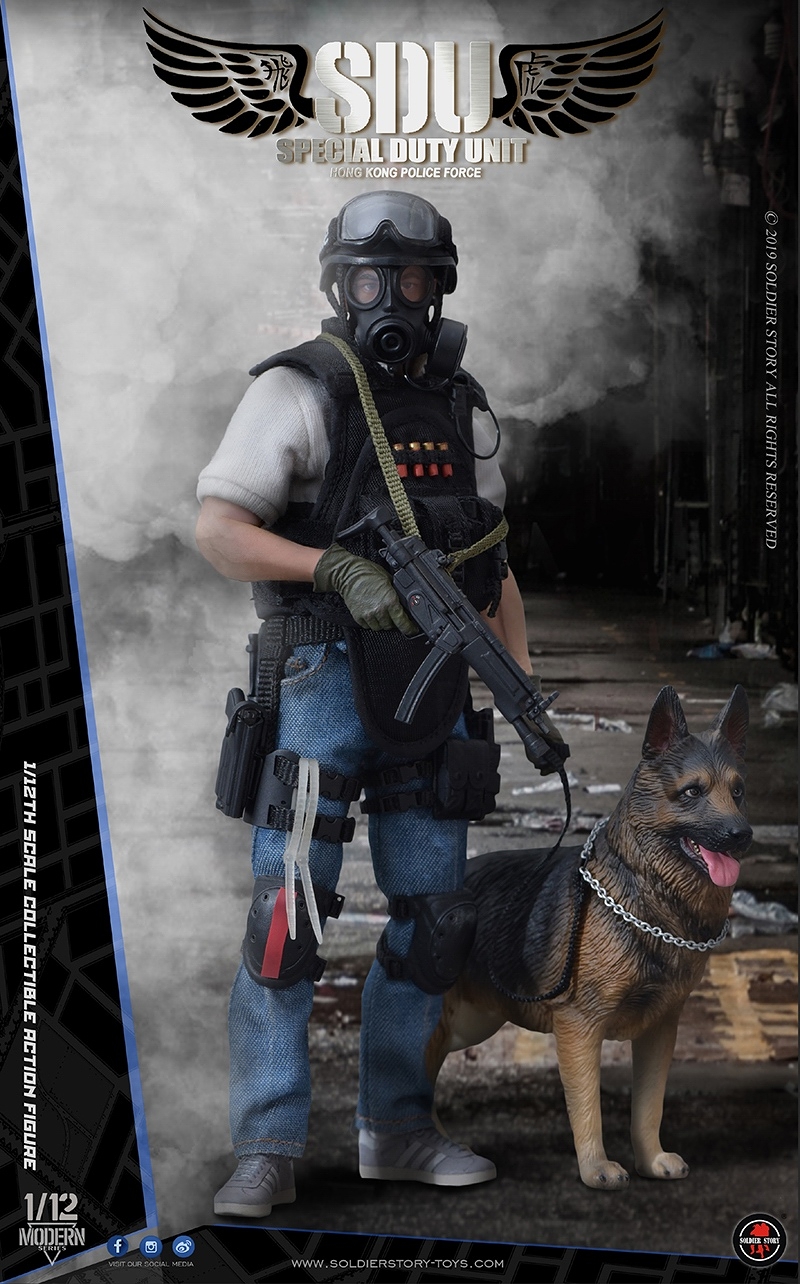 香港警察 特別任務連 SDU キャナインハンドラー 1/12 アクションフィギュア SSM003 - イメージ画像3