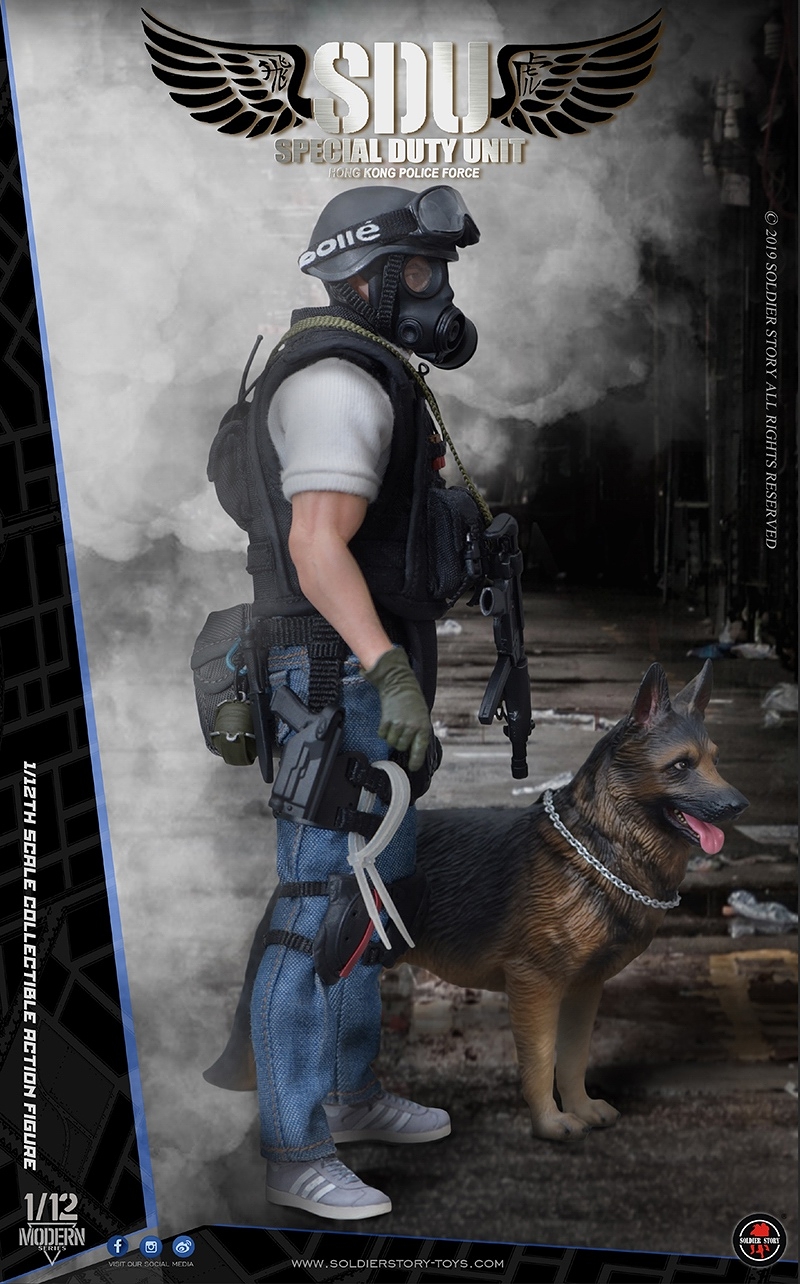 香港警察 特別任務連 SDU キャナインハンドラー 1/12 アクションフィギュア SSM003 - イメージ画像4