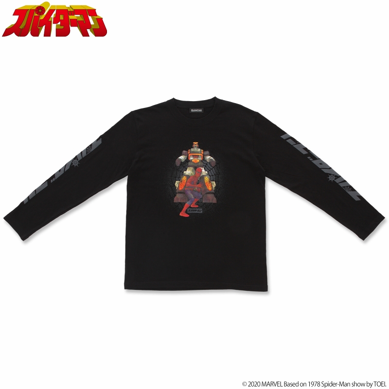 スパイダーマン 東映TVシリーズ/ スパイダーマン＆レオパルドン ロング Tシャツ ブラック サイズS 2538116/ マーベル