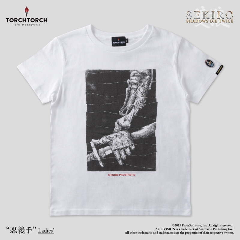 SEKIRO: SHADOWS DIE TWICE × TORCH TORCH/ Tシャツコレクション: 忍義手 白 レディース Lサイズ - イメージ画像1