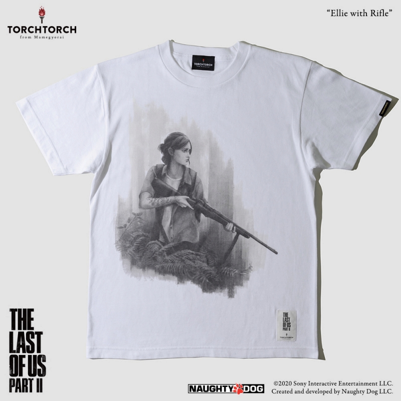 THE LAST OF US PART II × TORCH TORCH/ エリー with ライフル Tシャツ ホワイト Mサイズ - イメージ画像1