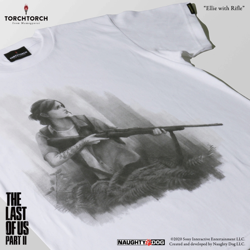 THE LAST OF US PART II × TORCH TORCH/ エリー with ライフル Tシャツ ホワイト XXLサイズ - イメージ画像2
