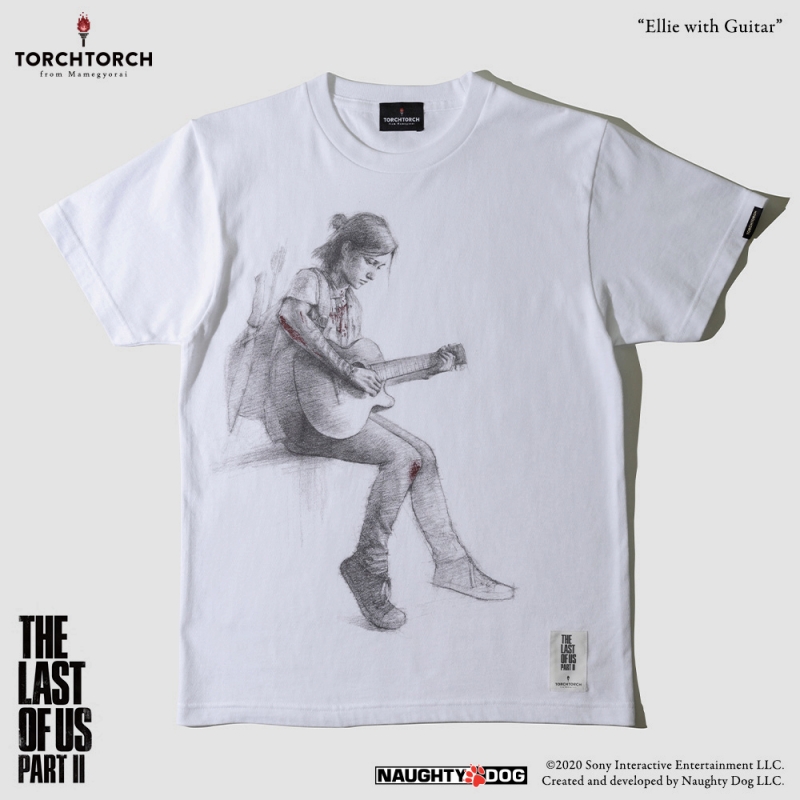 THE LAST OF US PART II × TORCH TORCH/ エリー with ギター Tシャツ ホワイト Sサイズ - イメージ画像1
