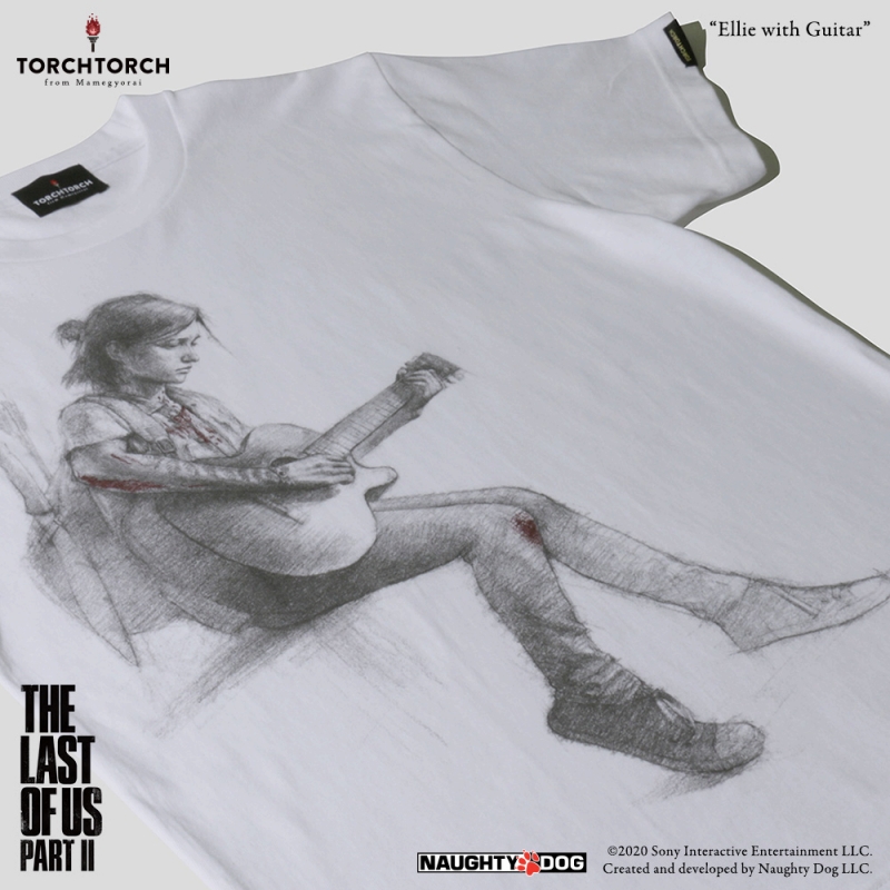 THE LAST OF US PART II × TORCH TORCH/ エリー with ギター Tシャツ ホワイト Sサイズ - イメージ画像2