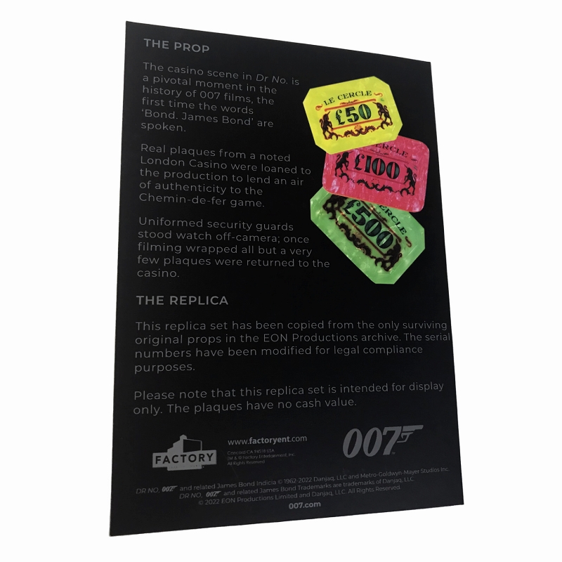 007 ドクター・ノオ/ カジノ プラーク プロップレプリカ リミテッドエディション - イメージ画像12