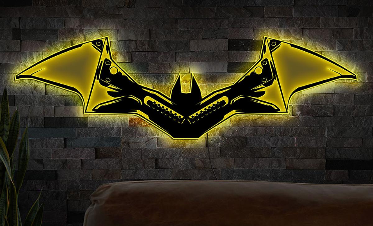 THE BATMAN -ザ・バットマン-/ Vengeance シンボル LED ウォールライト - イメージ画像1