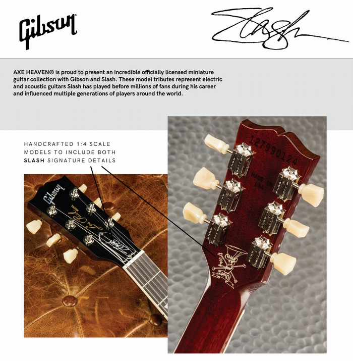 ガンズ・アンド・ローゼズ スラッシュ Ltd Edition Appetite Burst Gibson Les Paul Standard 1/4 ギター ミニチュアモデル - イメージ画像3