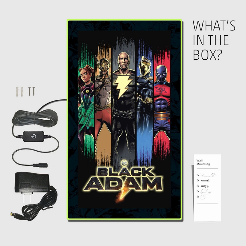 Black Adam/ ブラックアダム グループ LED ミニポスターサイン ウォールライト - イメージ画像4