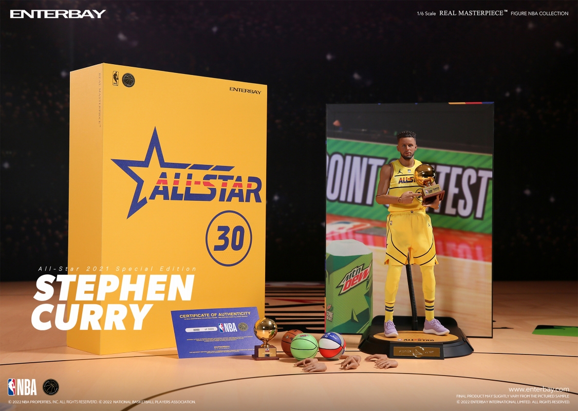 リアルマスターピース NBAコレクション/ ステフィン・カリー 1/6 コレクティブル フィギュア 2021 オールスター スペシャルエディション - イメージ画像5