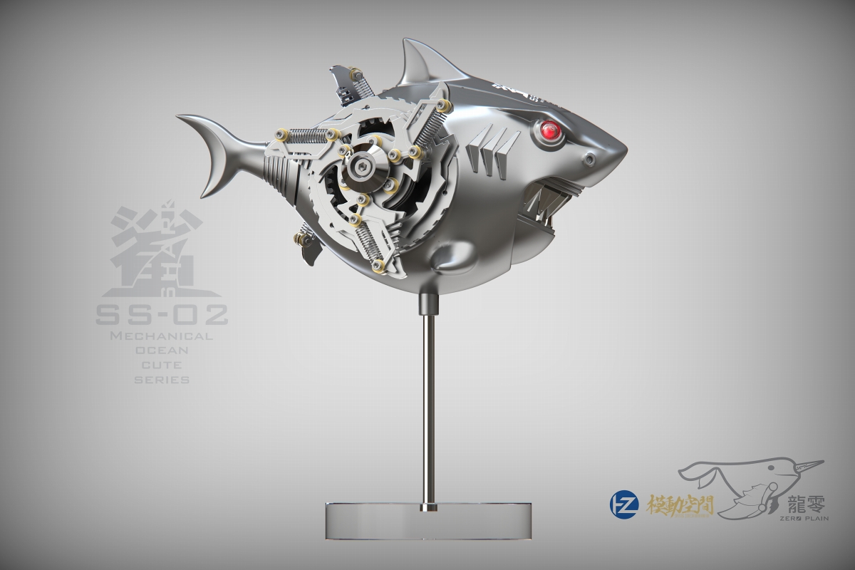 【お取り寄せ品】ZERO PLAIN/ メカニカルオーシャンキュート: 鮫 サメ コレクションフィギュア シルバー ver - イメージ画像2