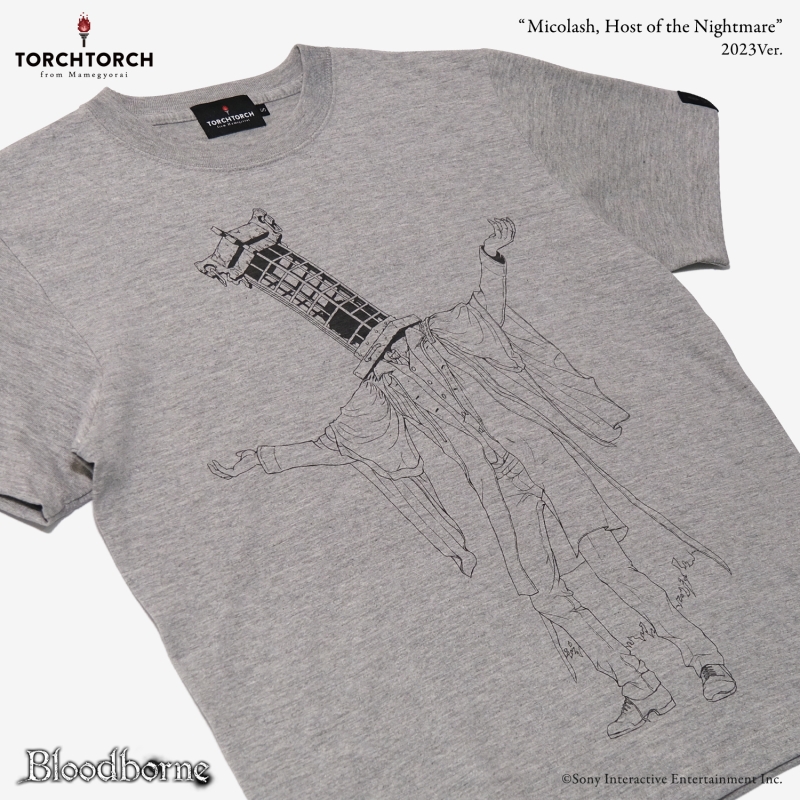 Bloodborne × TORCH TORCH/ Tシャツコレクション: 悪夢の主、ミコラーシュ 2023 ver ヘザーグレー XL - イメージ画像2