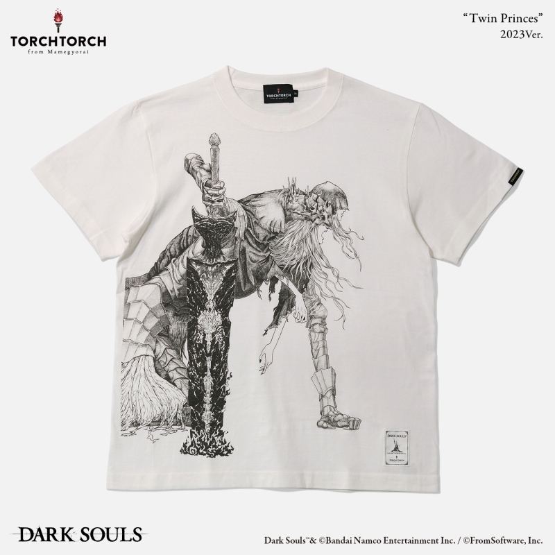 ダークソウル × TORCH TORCH/ 双王子ローリアンとロスリックのTシャツ 2023 ver バニラホワイト L - イメージ画像1