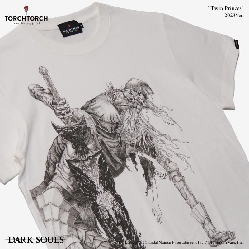 ダークソウル × TORCH TORCH/ 双王子ローリアンとロスリックのTシャツ 2023 ver バニラホワイト L - イメージ画像2