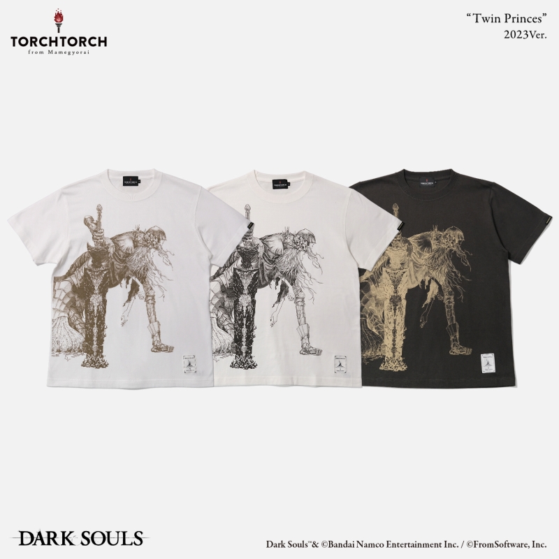 ダークソウル × TORCH TORCH/ 双王子ローリアンとロスリックのTシャツ 2023 ver バニラホワイト L - イメージ画像3