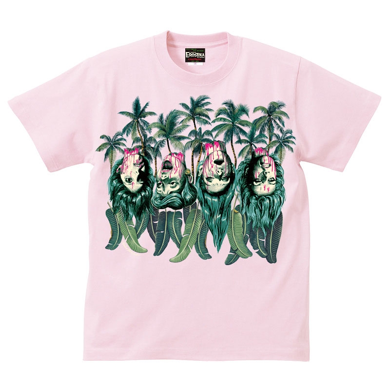 【豆魚雷別注モデル】エロスティカ/ SEVERED LADY HEADS Tシャツ ベイビーピンク サイズL - イメージ画像1
