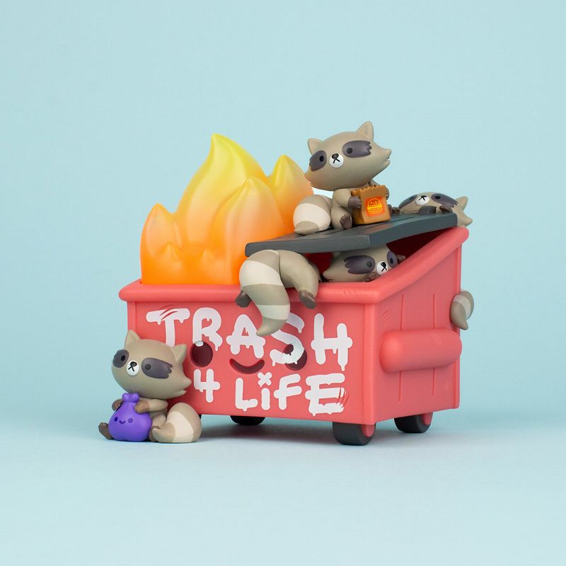 Dumpster Fire/ ダンプスター ファイア with トラッシュパンダ ミニ ビニールフィギュア - イメージ画像9
