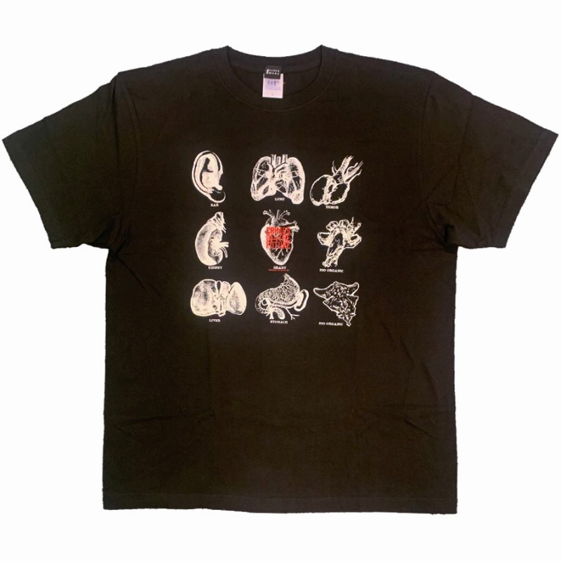 クライムズ・オブ・ザ・フューチャー/ 未来臓器の図鑑風Tシャツ（ブラック）: Lサイズ - イメージ画像1
