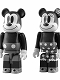 BE@RBRICK/ MICKEY MOUSE & MINNIE MOUSE 2PK BLACK & WHITE ver