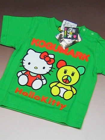 こぐまーく X ハローキティ ともだち Tシャツ キッズサイズ S グリーン 映画 アメコミ ゲーム フィギュア グッズ Tシャツ通販