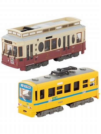 Bトレインショーティー/ 路面電車 9000形（ブラウン）＆7000型（旧塗装） プラモデルキット