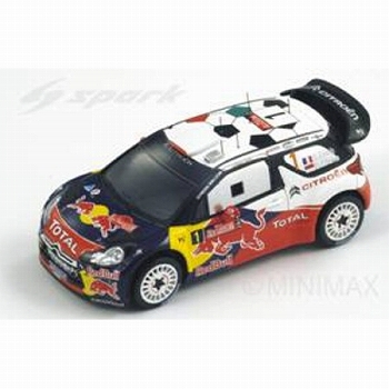 シトロエン DS3 2011 WRCサルディーニャラリー 優勝 #1 S.Loeb/D.Elen 1/43: S3306