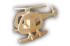 【お取り寄せ終了】動く木製3Dパズルキット/ P240 ヘリコプター B - イメージ画像