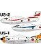 海上自衛隊飛行艇 US-2/US-1 2機セット 1/300 プラモデルキット PF-18