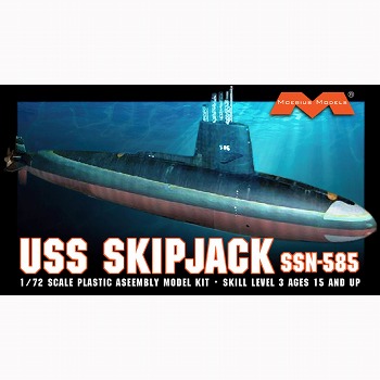 【再入荷】アメリカ海軍 原子力潜水艦 USS スキップジャック 1/72 プラモデルキット MOE1400