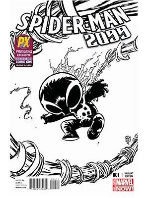 【SDCC2014 コミコン限定】スパイダーマン 2099 #1 ブラック＆ホワイト バリアント アニメーション - イメージ画像