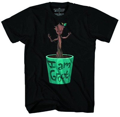 GOTG LIL GROOT PX BLK T/S MED/ OCT142531