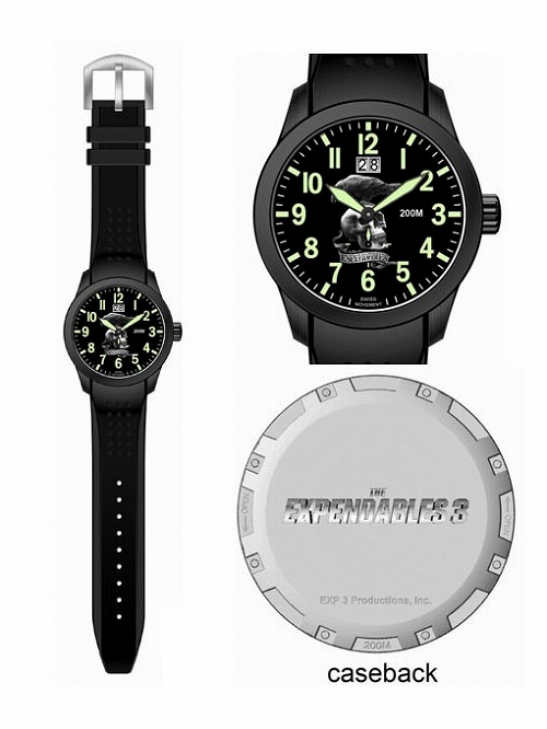 エクスペンダブルズ3 ワールドミッション/ ロゴ 腕時計 ブラックバンド - イメージ画像
