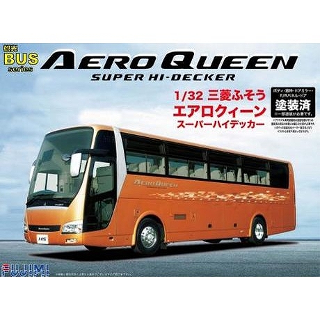 【再生産】1/32 観光バスシリーズ/ no.9 三菱エアロクイーン 1/32 塗装済プラモデルキット - イメージ画像