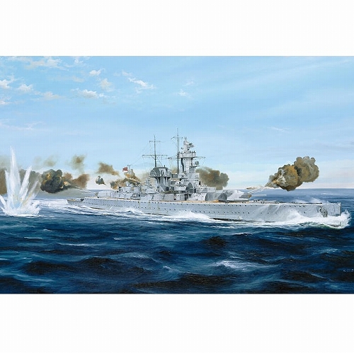 1/700 スカイウェーブシリーズ/ 独海軍 装甲艦 アドミラル・グラーフ･シュペー 1939 エッチングパーツ付 1/700 プラモデルキット W155E - イメージ画像