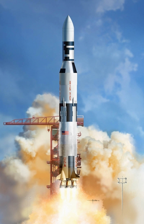 【再入荷】サターンV型ロケット with スカイラブ 1/72 プラモデルキット CH11021