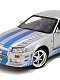 【再生産】ワイルド・スピード シリーズ3/ ワイルド・スピードX2: 1999 ニッサン スカイライン GT-R シルバー with ブルー ストライプ 1/43 86207