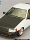トヨタ カローラ レビン スポーツカスタム仕様 ホワイト×カーボン 1983 デルタスポークホイール装着 1/43 C43047