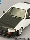 トヨタ カローラ レビン スポーツカスタム仕様 ホワイト×カーボン 1983 井桁スポークホイール装着 1/43 C43048