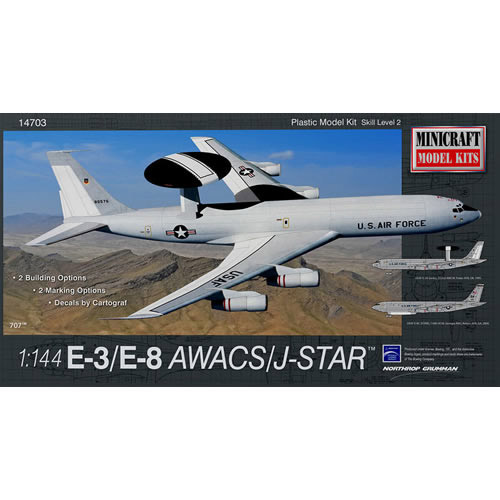 アメリカ空軍 E-3/E-8 AWACS/ジョイントスターズ 1/144 プラモデルキット MC14703