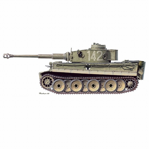 【再入荷】WW.II ドイツ軍 ティーガーI 極初期生産型 ドイツアフリカ軍団 第501重戦車大隊 第1中隊 1942/43 チュニジア 1/35 プラモデルキット DR6608
